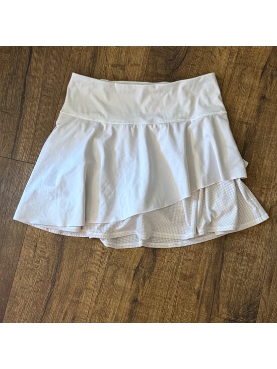Athleta Pants - Athleta Ace Mesh Skort White Ruffle Tiered Tennis Golf Size S